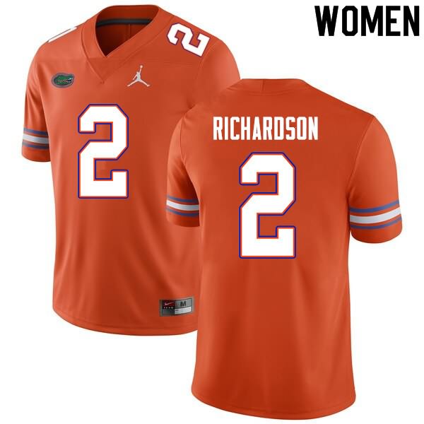 Women's NCAA Florida Gators Anthony Richardson #2 Stitched Authentic Nike Orange College Football Jersey YSU8865KG